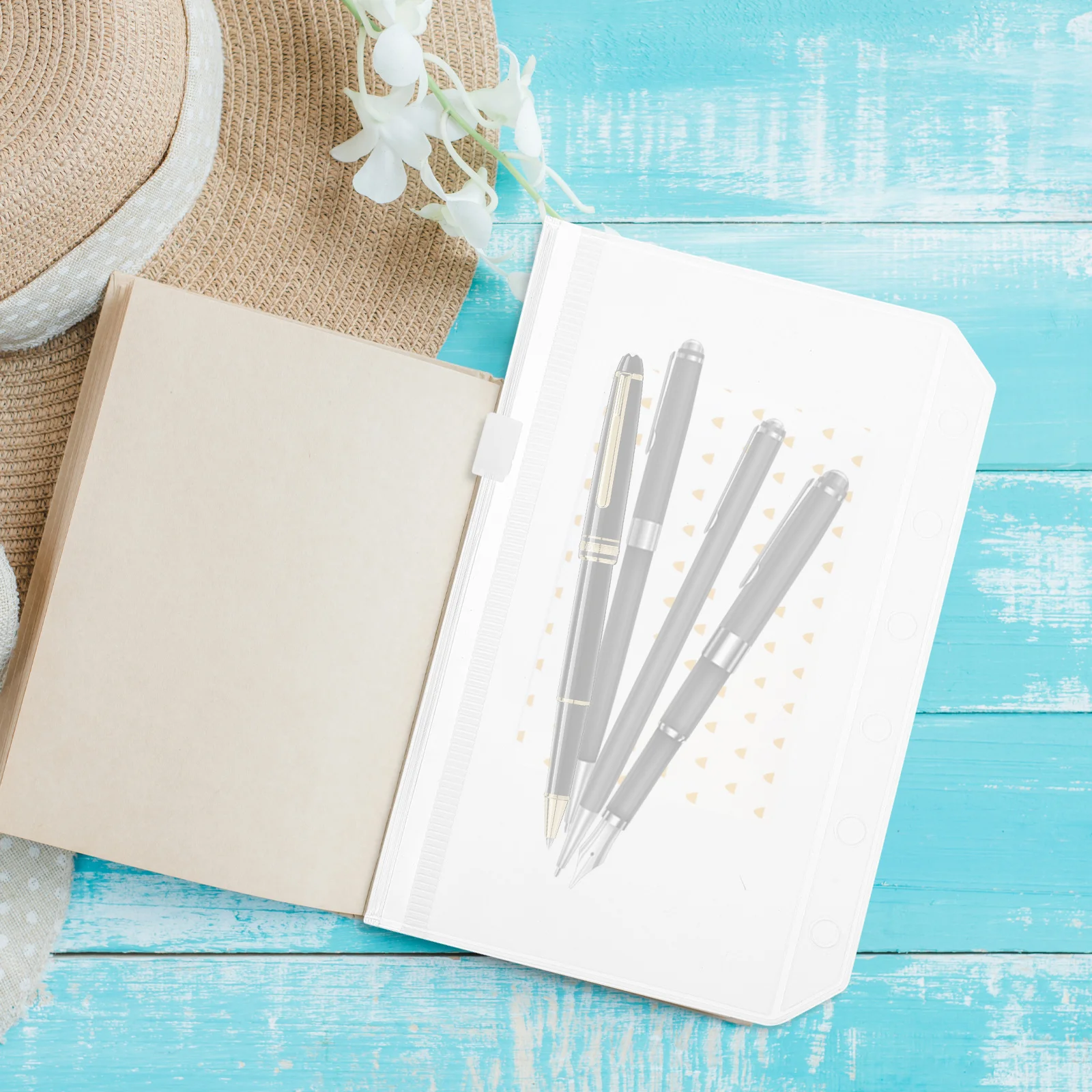 

5Pcs Transparent Loose Leaf Binder Pouch Zipper Storage Bags Six-Holes Document Organizer Waterproof File Bags for Office Study