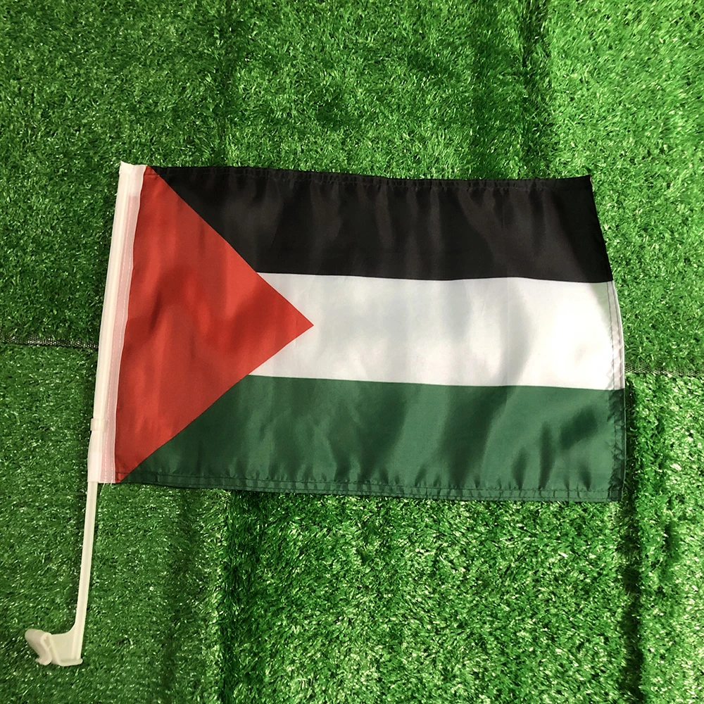 SKY FLAG 30*45cm Palestine car flag Palestine car waving Flag National Flag standard-bearer waving flag with plastic flagpole