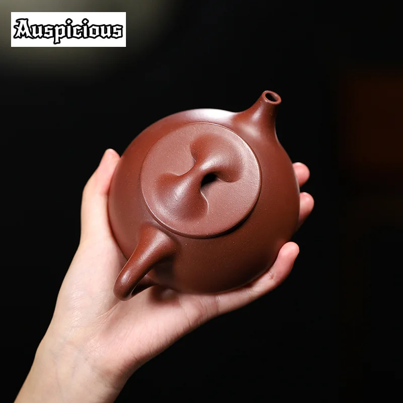 250ml Creativity Yixing Purple Clay Teapots Home Filter Beauty Kettle Raw Ore Handmade Stone Spoon Tea Pot Teaware Accessories