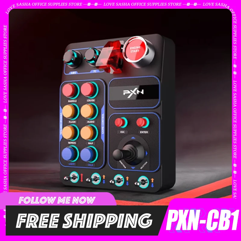 

PXN CB1 Racing Simulator Central Control Box Multifunctional Key Control Box RGB For EURO Truck Simulator Racing Game Accessory