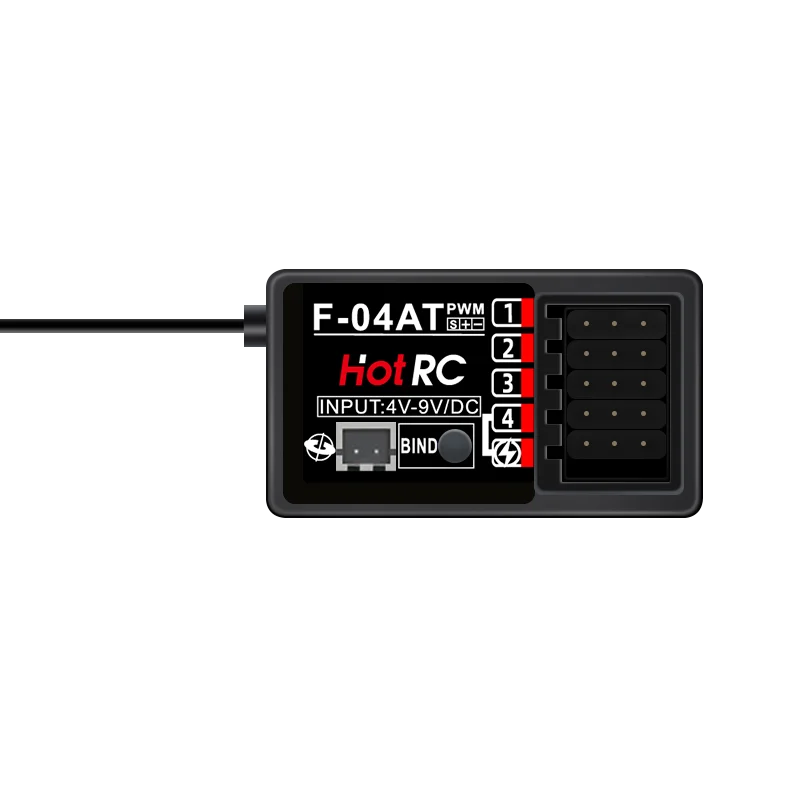 HotRC 4/6/8CH 2.4G Gyro Receive  F-04AT F-06AT F-08AT F-01A F-01AT Voltage Return PWM Lamp Control for RC Car Aircraft Tank Boat