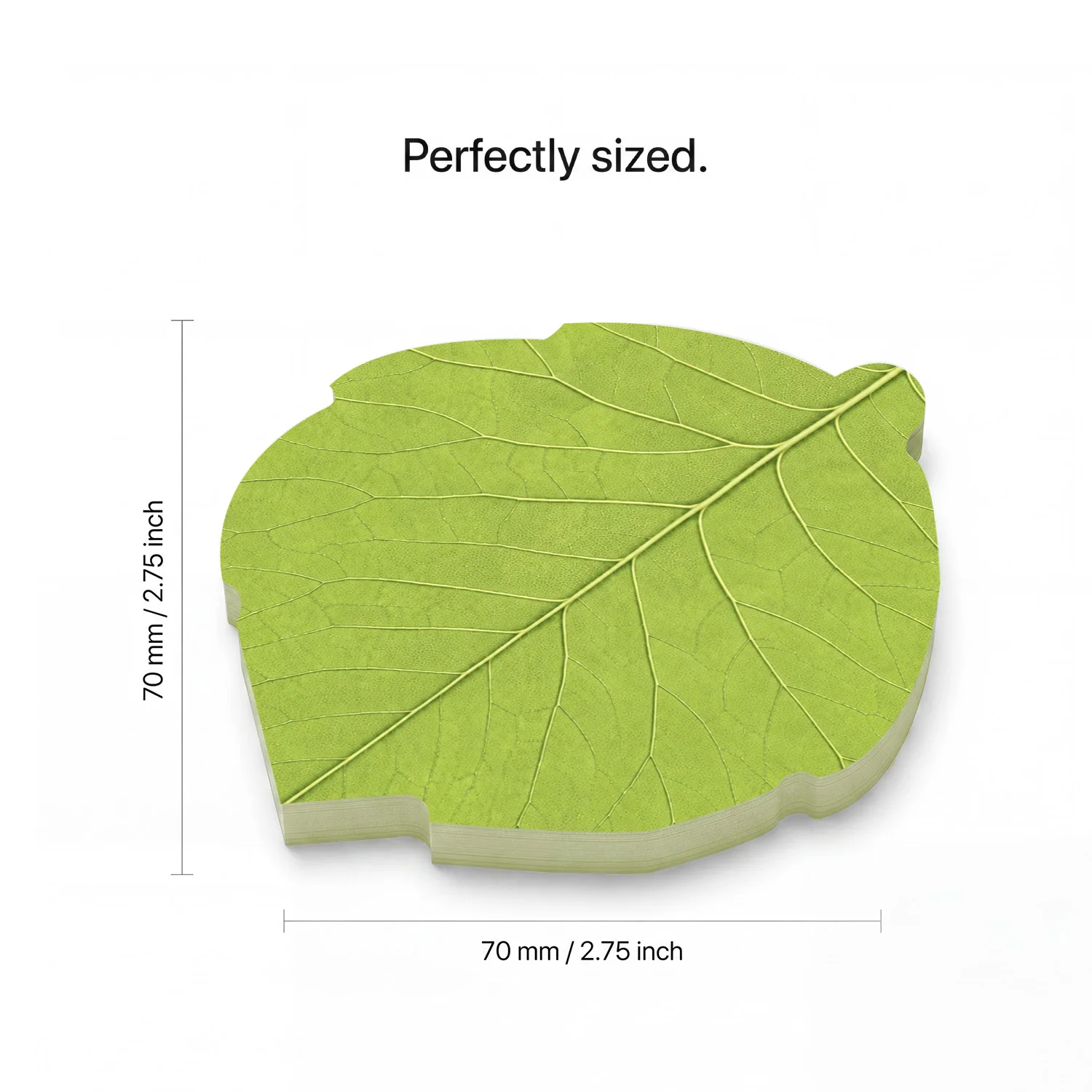 2PCS Green Leaf Sticky Notes 100 Sheets Leaf Shaped Memo Pads Nature Writing Notes Reminder Office School Stationery