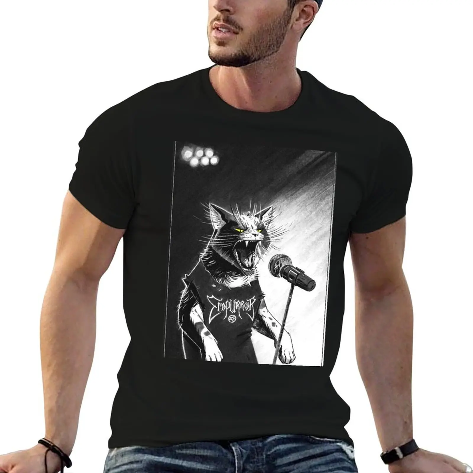 

t t Kitty T-Shirt g man Black cotton heavy Metal for man shirt shirts men