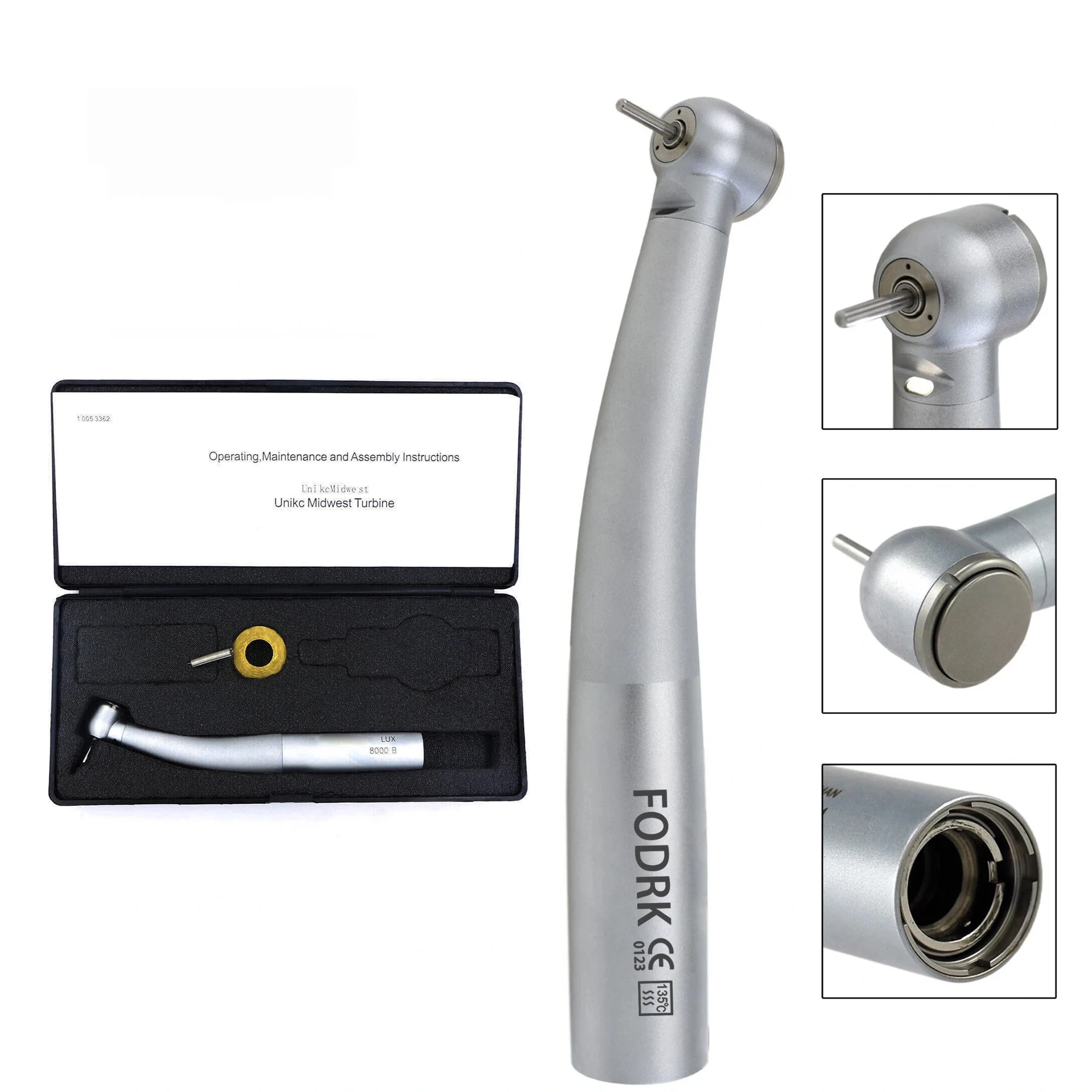 KAVO Type Tandheelkundige Glasvezel LED Turbine Snelkoppeling 8000B Hoge Snelheid Handstuk Air Turbine Kavo Type Handstuk Tandarts Tool - afbeelding 2
