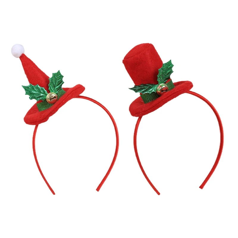 M2EA-Mini sombrero de Papá Noel, Aro para el pelo, tocado, sombrero de Navidad, diadema, diademas de fiesta, Navidad, accesorios para fotos creativas