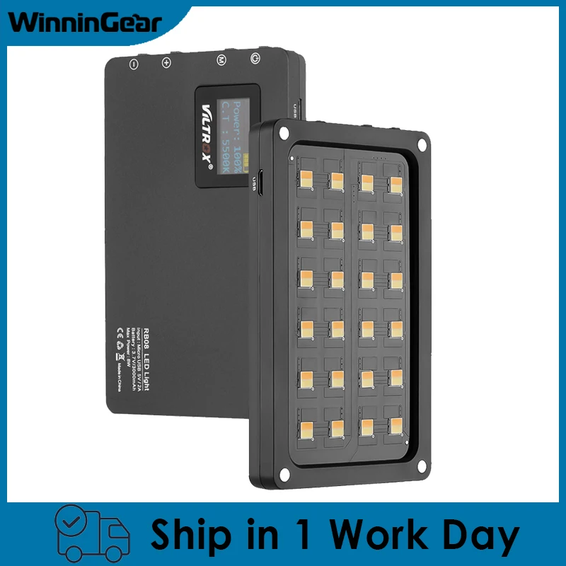 Viltrox RB08 LED Video Light Mini Portable On Camera Light Panel 2500K~8500K Bi-Color CRI95+ Built-in battery for DSLR Camcorder