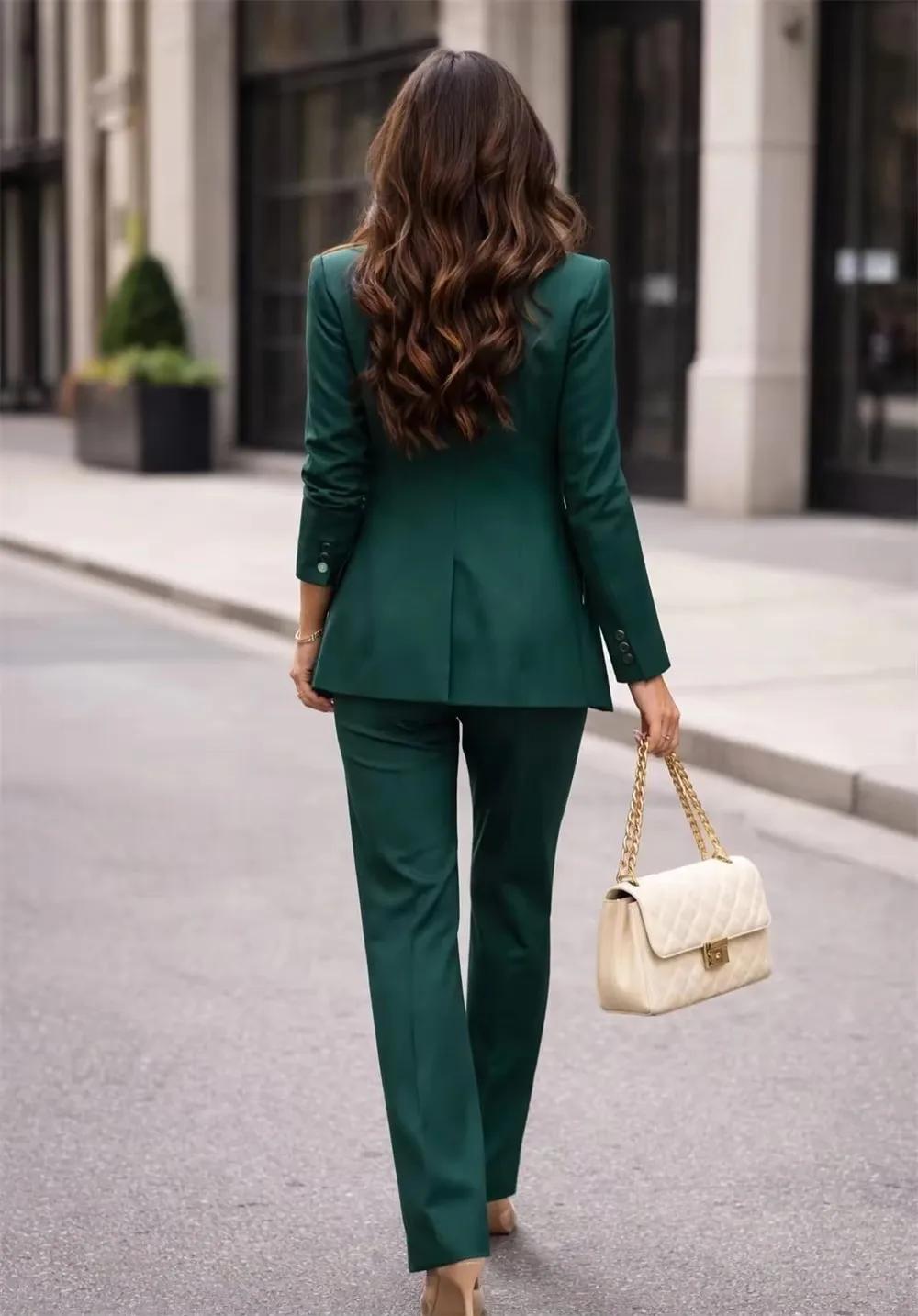 New Green Women Suits Lady Business Office Tuxedos Mother Wedding Party Formal Occasions Ladies 3 Piece Set Jacket Vest Pants