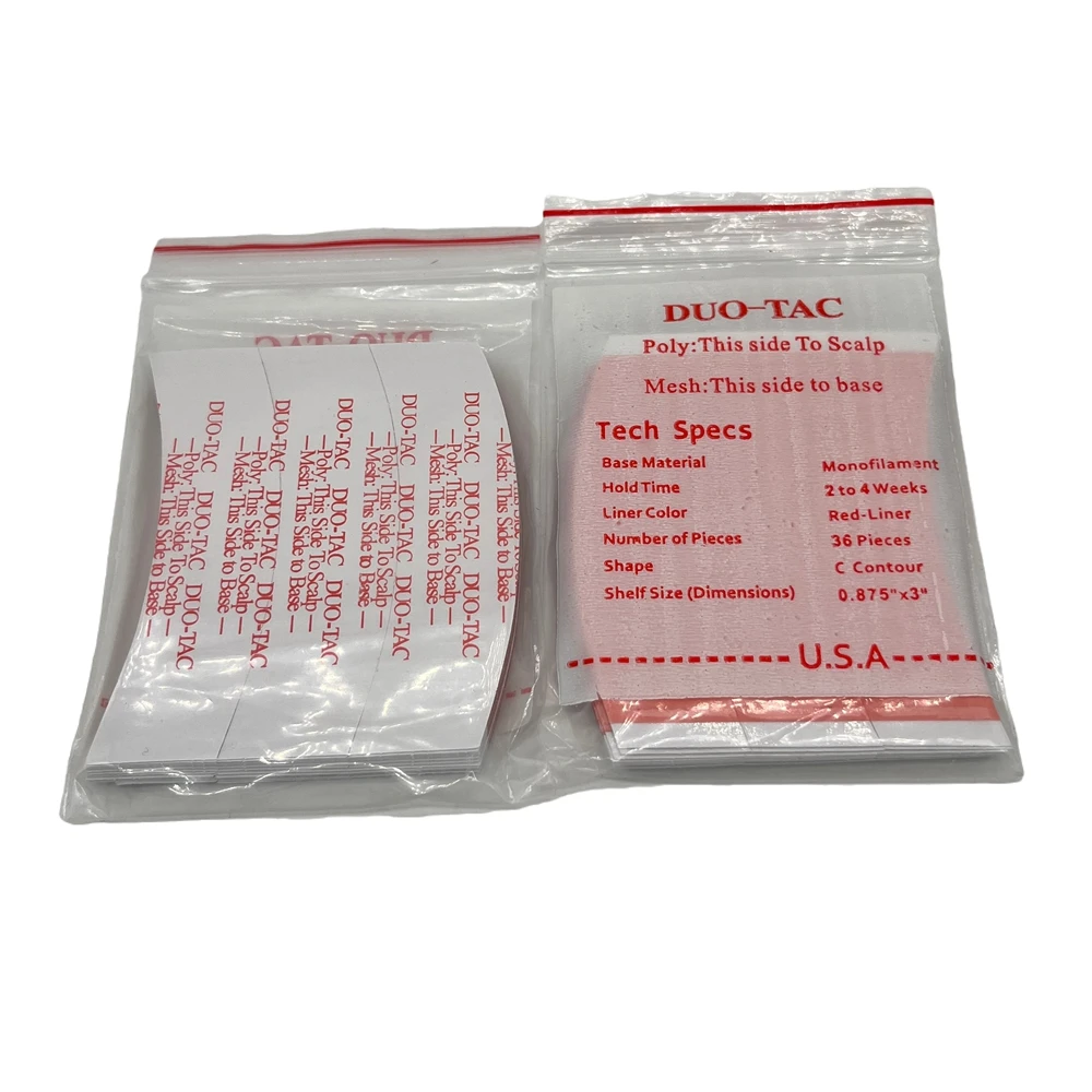 36 PCS Red Duo TAC Double Sided Tape for Toupee Wig Adhesive Arc Super Strong Wig Tape 4 Weeks Lasting