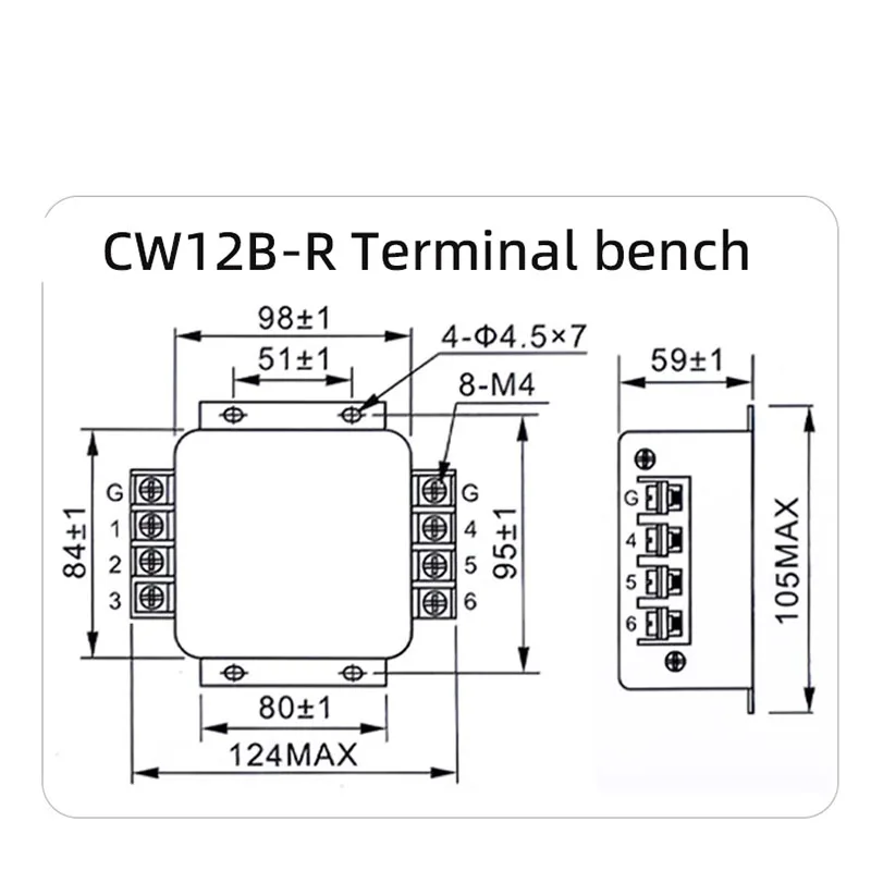3-phase 3-wire التيار المتناوب إمدادات الطاقة مرشح EMI CW12B-10/20/30A-R 380/440VAC محطة ودليل السكك الحديدية نوع لتنقية الطاقة المضادة للتدخل