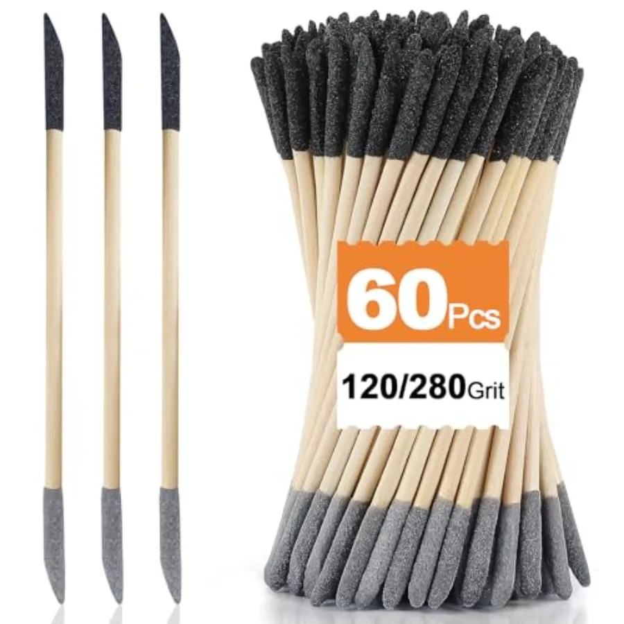 

Sanding Sticks 60PCS 120/280 Grit Double-Ended Sanding Tool for Plastic Models and Wood Pen-Style Precision Sander for Model Bu