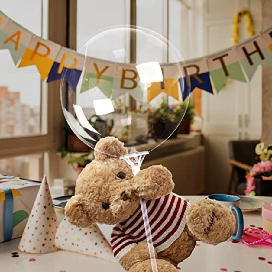 Balloon Sticks with Cups Clear Balloon Holder Stick Stand 15Inch to 32Inch Large and Long Party Balloon Stand for Bobo Balloons view 2