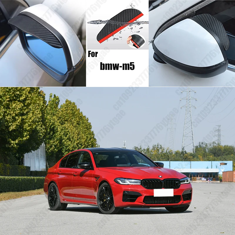 

For bmw-m5 2PCS Car Rearview Mirror Rain Eyebrow Visor Carbon Fiber Car Rearview Side Snow Sun Visor Rain Cover