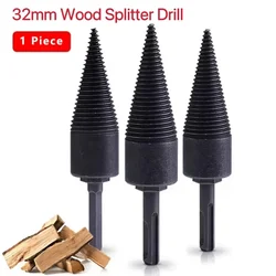 Wood Splitter Drill Blackened Interchangeable Handle Chopping Electric Hammer Machine Tools Sets for Breaking Wood Woodworking