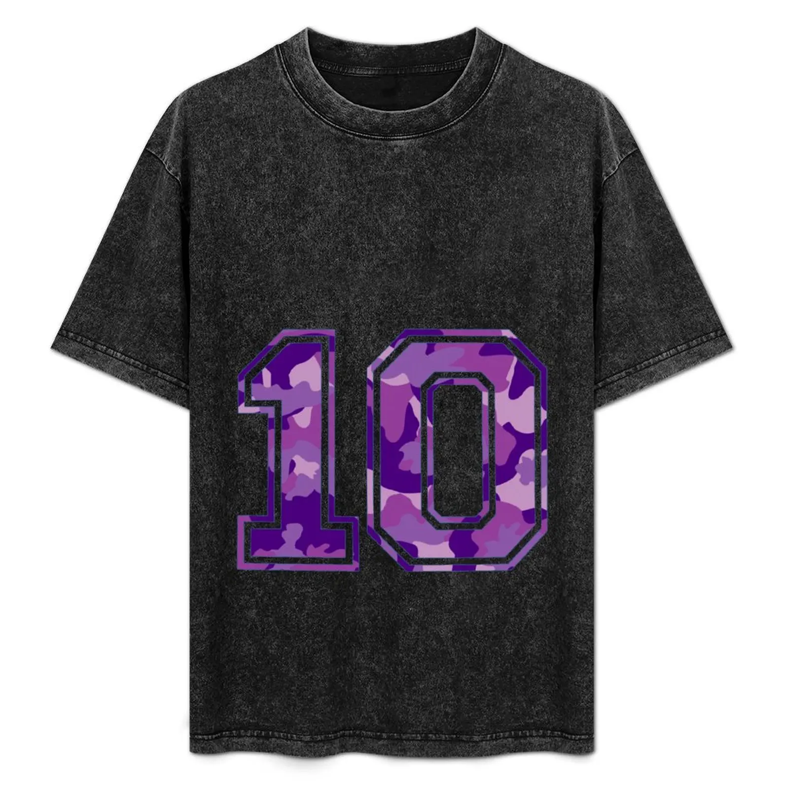 

Team Sports Uniform Number #10 - Purple Camouflage T-Shirt Lightweight Cooling Short Sleeve Tee