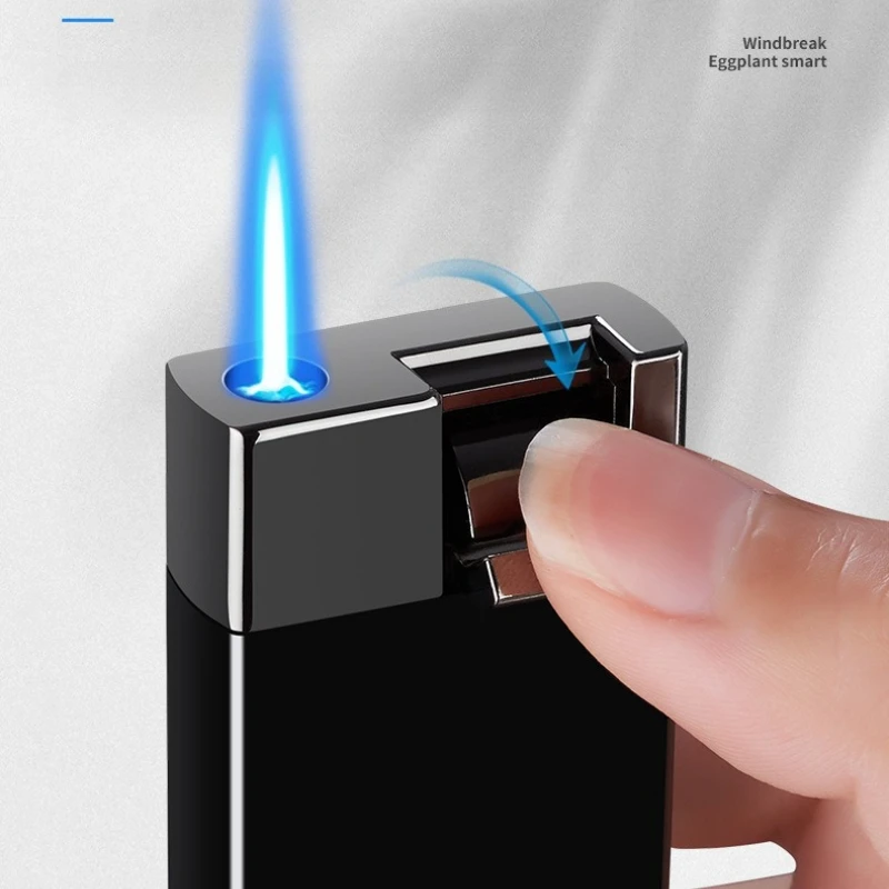 Newly Upgraded Lever Press Ignition Windproof Lighter, Perspective Ventilation Window, Powerful Direct Cigarette Lighter