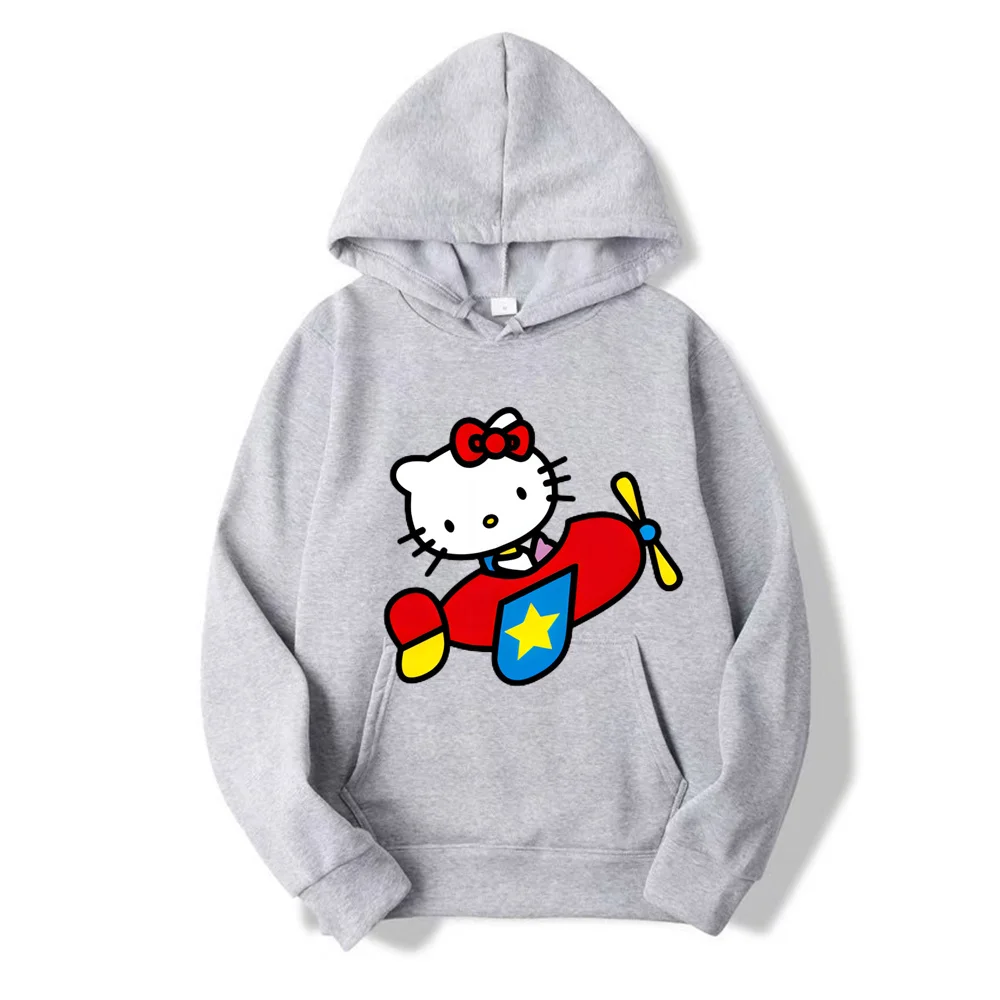 

Sanrio Cartoon Hello Kitty Men Women Hoodies Casual Hip Hop Streetwear Long Sleeves Sweatshirts Boys Girls Autumn Tops Coats