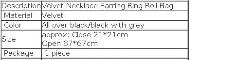 Portable 5 Layer Velvet Jewelry Display Storage Pouch Black Pendant Necklace Earrings Ring Holder Travel Roll Bag Pearl Folder