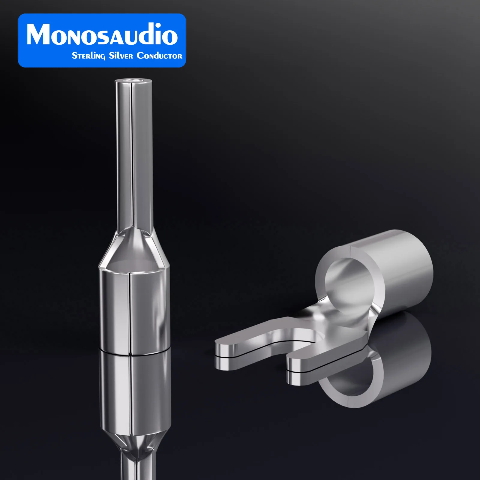 Monosaudio B6Ag Y6Ag Pure Silver Terminal Wire Plug Power socket installation Connector Pure Silver Y Fork Banana Plug