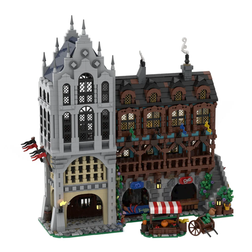 

Gobricks MOC-221582 Medieval Town Square #3 Building Block Modular Bricks Model Toys Gift