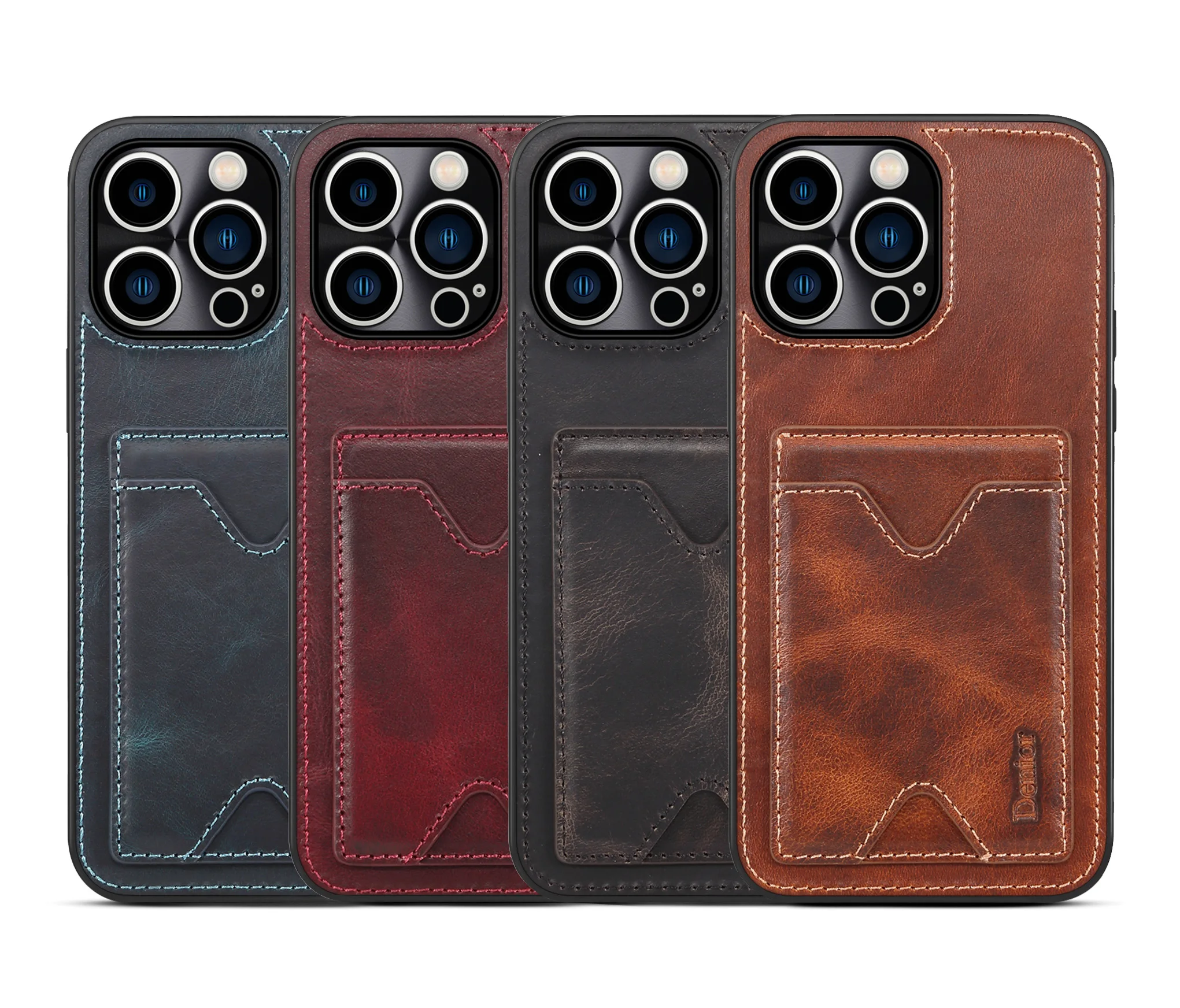 Luxury Retro Genuine Leather Wallet Card Stand Phone Cases For Iphone 13 14 Pro Max 14plus Cover Case