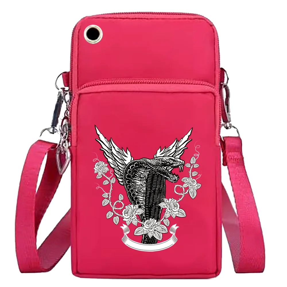 Mobile Phone Bag Wallets New Women Shoulder Bags Wrist Pack for Apple/Huawei/Samsung Cell Phone Organizer Cobra Print Arm Packet