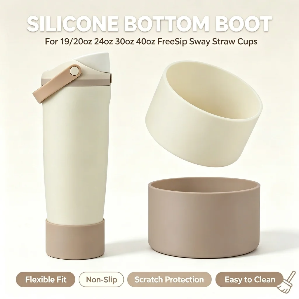 Silicone Bottom Boot for Owala Freesip Sway Straw Cups 19/20oz 24oz Compatible with 40oz And 30oz Cups