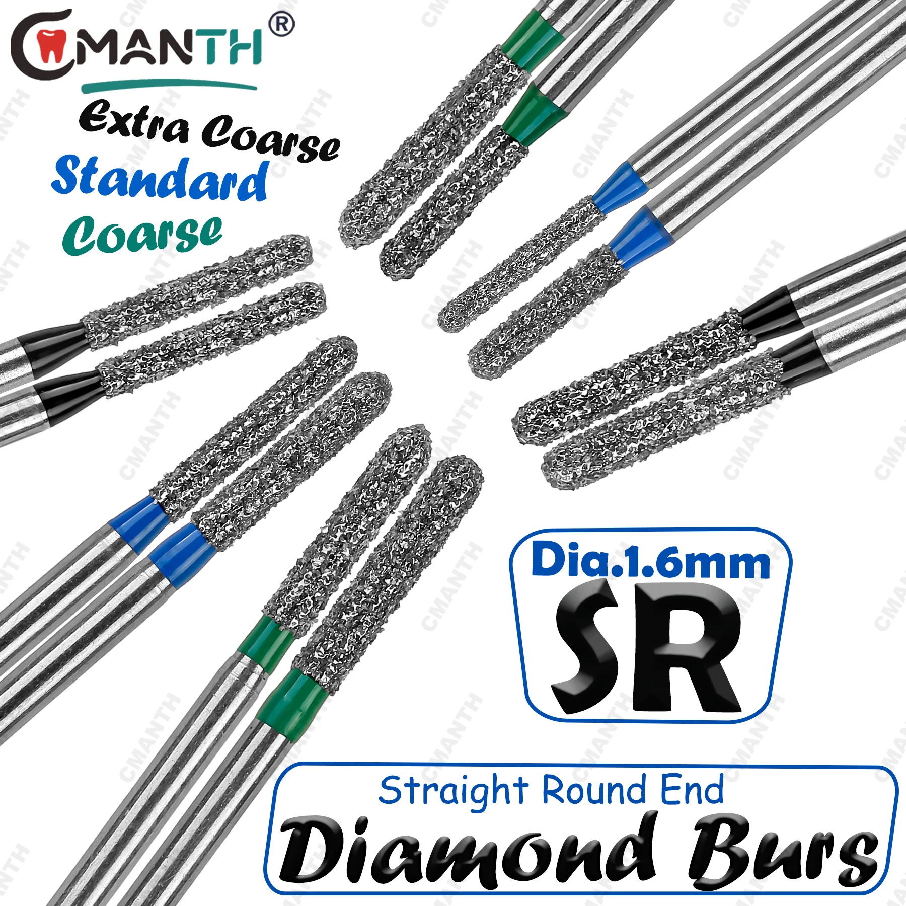 

SR прямые круглые стоматологические алмазные боры очень грубые/стандартные/грубые стоматологические клубничные дрели FG 1,6 мм для высокоскоростного наконечника