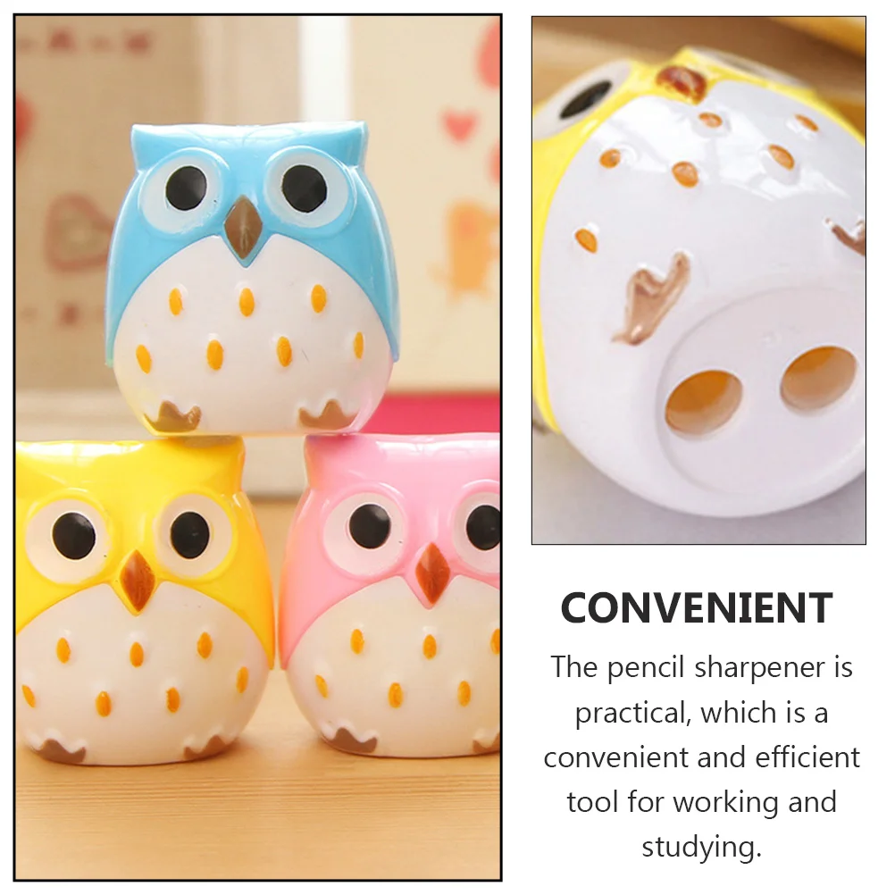 

24pcs Pencil Dual Hole Sharpeners Sharpener Dual Holes Cartoon Animal Student Manual School Supplies Plastic Gifts