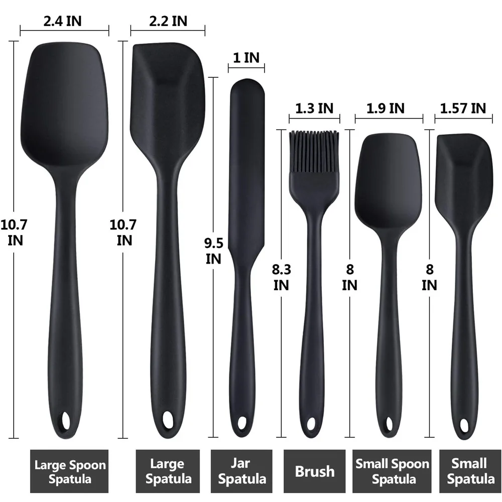 6-piece silicone spatula set food grade non-stick heat-resistant thickened spatula oil brush spatula cooking baking mix  baking