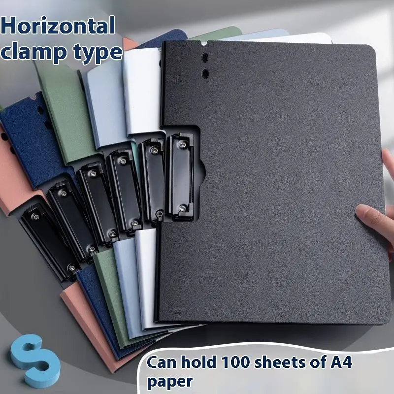 Foldable Horizontal Clipboard A4 Writing Board with Cover Office File Holder Holds 100 Sheets A4 Paper Multi-color Optional