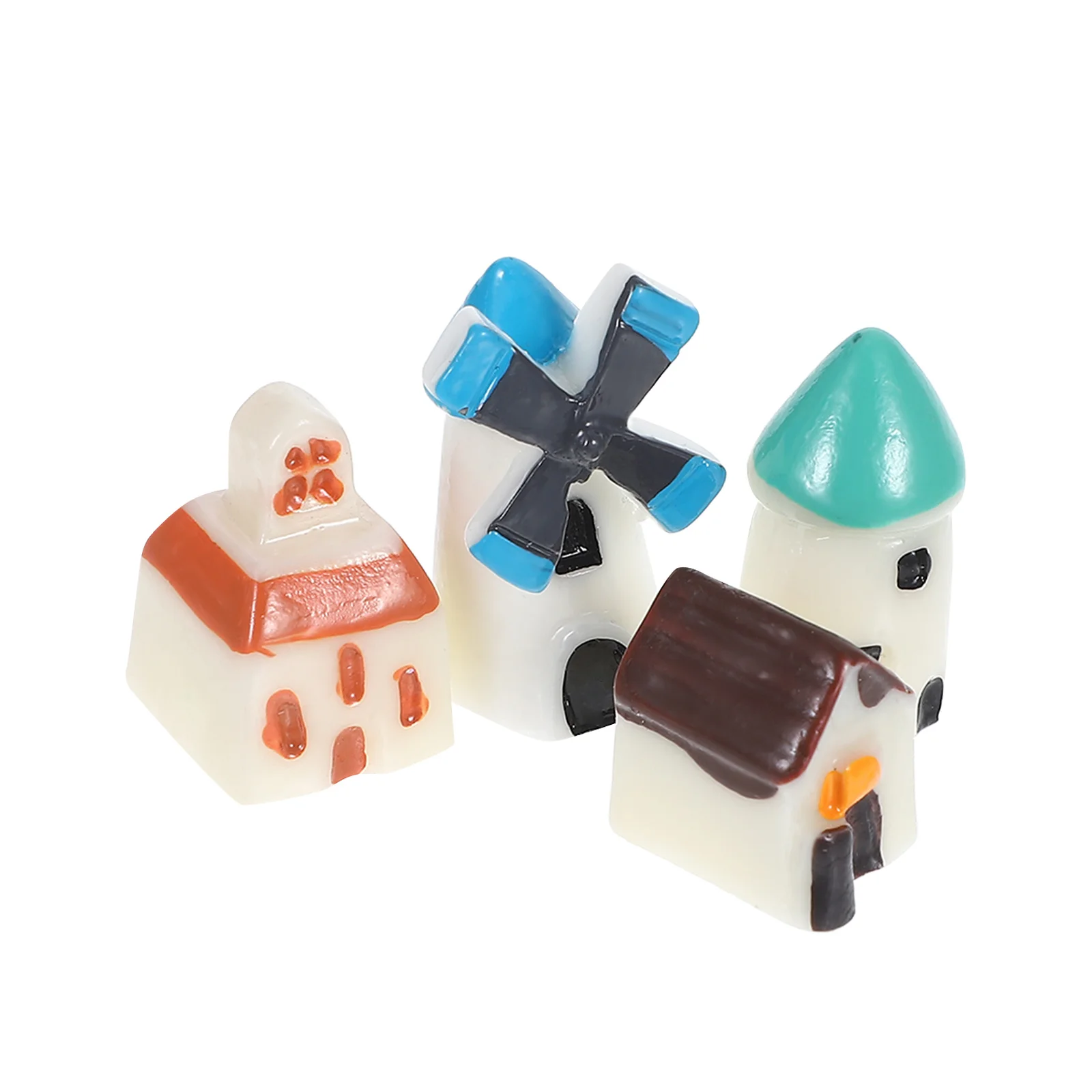 4 個ミニ盆栽装飾アクセサリークリエイティブ DIY 風車ハウスマイクロ風景庭園装飾樹脂用