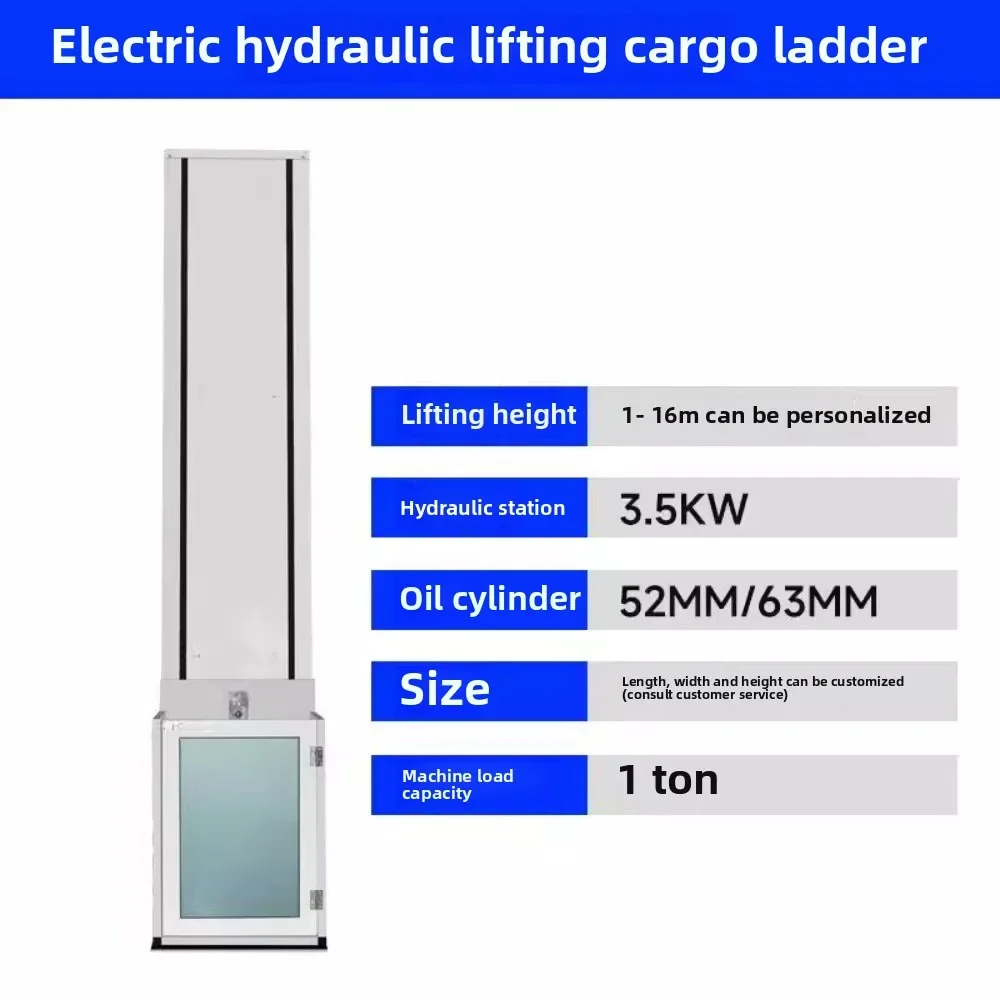 مصعد منزلي من الطابق الثاني فيلا صغيرة 2345 منزل علوي ذاتي الصنع مصعد رفع هيدروليكي مصعد شحن