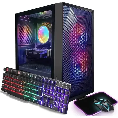 HOME.HOME.Prebuilt Gaming PC Desktop, AMD Radeon RX 550 4G GDDR5, Core I5 3.3Ghz up to 3.7Ghz, 16G Ram, 512G SSD, WiFi