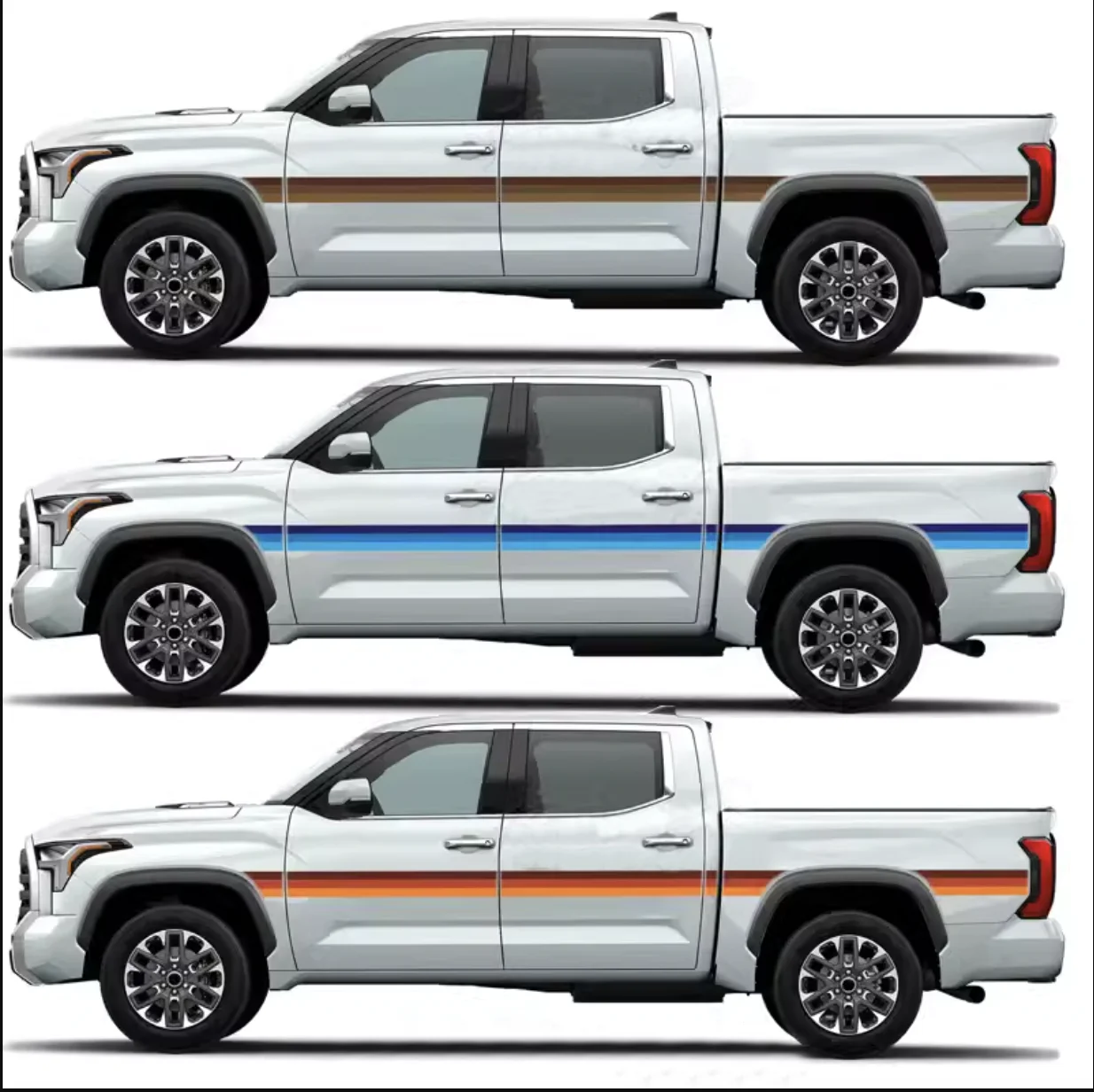 

Pair Sport Retro Sunset Waistline Sticker Body Stripe 4X4 Off Road Decal Vinyl Graphics Wrap for Toyota Tundra 2022 2023 2024