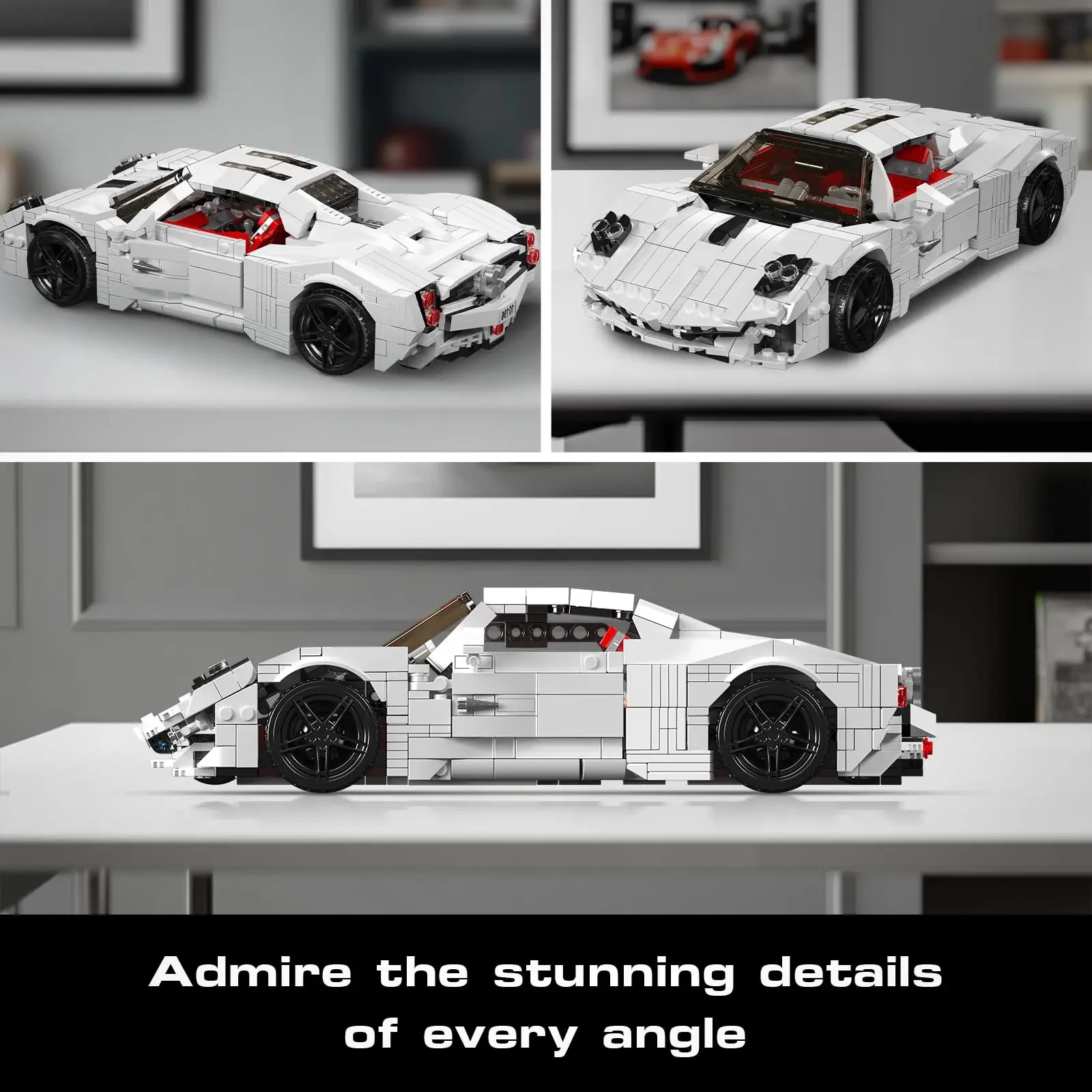 Mould King 10196 Kit de blocs de construction de voiture de sport classique (1423 pièces) - Modèle à l'échelle exotique STEM Cadeau pour constructeurs et collectionneurs adultes