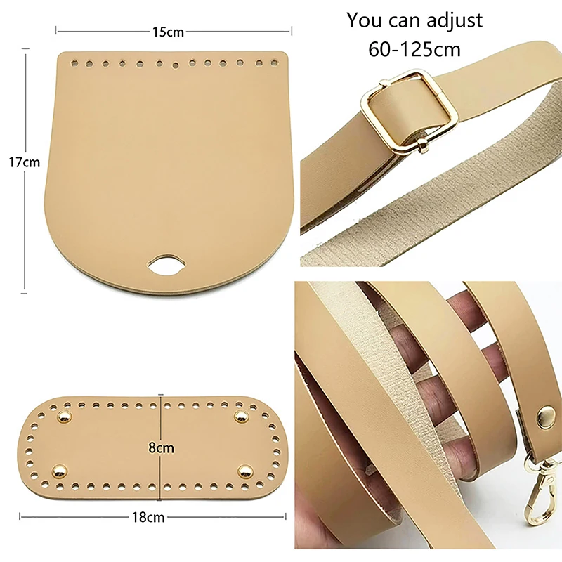 Leather Bag Strap Handmade Handbag Woven Set High Quality Bag Bottoms With Hardware Accessories for DIY Shoulder Handbag