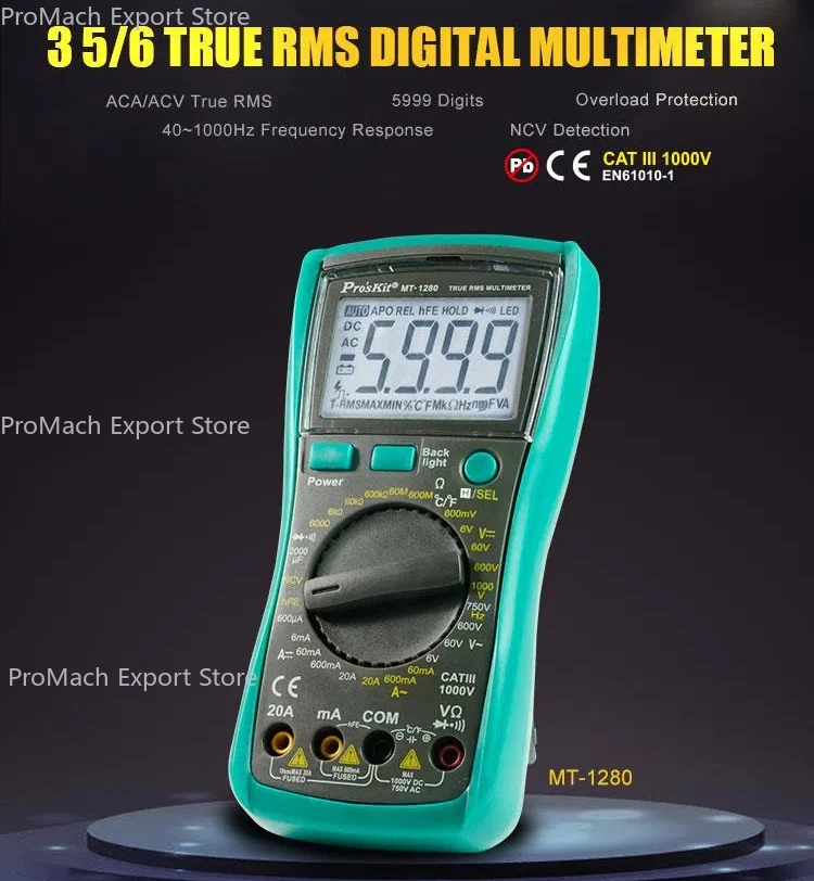 Proskit MT-1280 digital high precision multimeter true RMS digital meter with capacitance temperature test