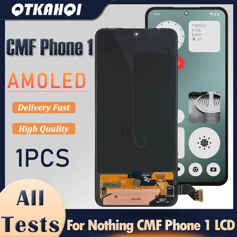 6.67 inch AMOLED For Nothing CMF Phone 1 LCD Display Touch Screen Digitizer Assembly For CMF Phone 1 A015 LCD Replacement