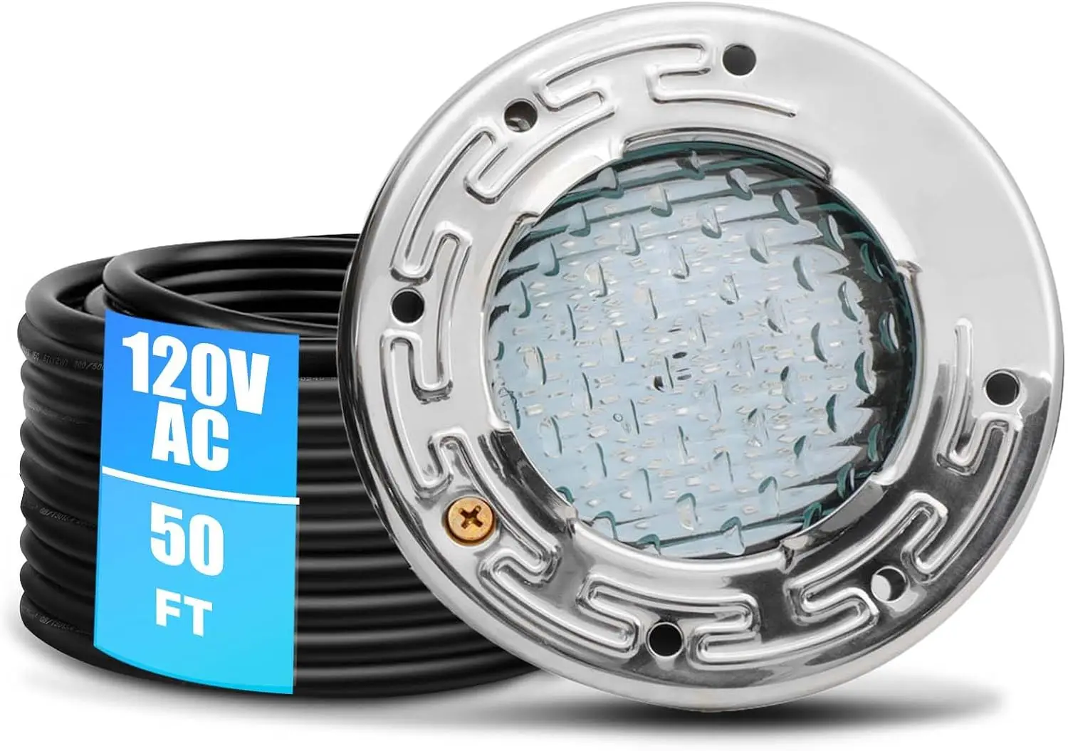 6 Inch Spa Light for Inground Pool LED, 50FT AC120V 6000K Cool White Pool Lights, Compatible with Pentair and Hayward Wet