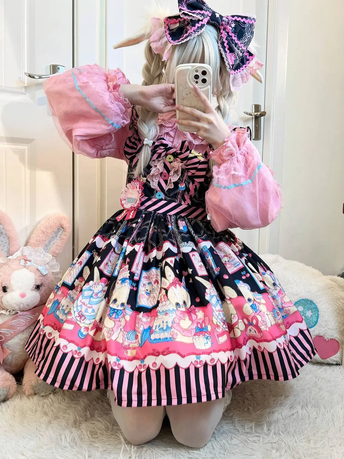 Japanese Lolita Dress Girls Cute Cartoon Print Jsk Dresses Women Kawaii Sleeveless Cute 2024 Cosplay Vestido images - 6