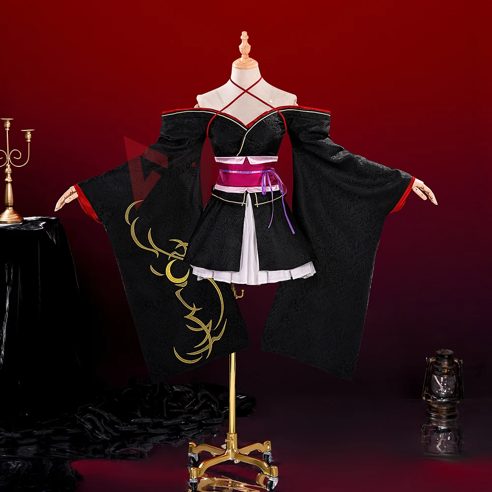 

New Kikou Shoujo Wa Kizutsukanai Yaya Cosplay Costume Black Dress Belt Bow For Game Party Halloween Custom Made