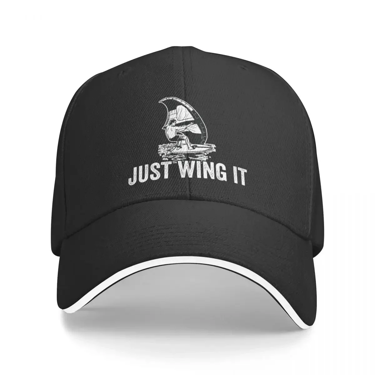 just wing it funny wing foil design great gift for wing surfer - foiling lovers Baseball Cap