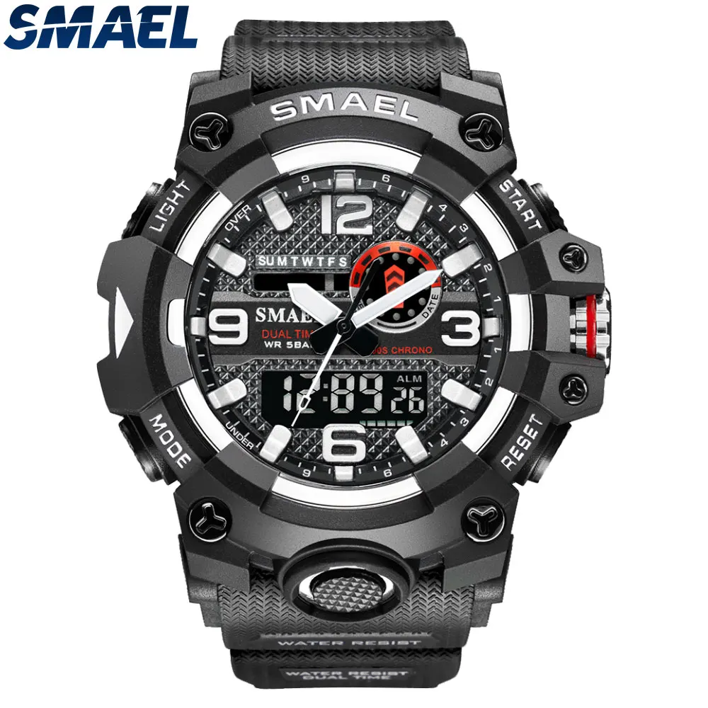 SMAEL 8035 Tactical Men\'s Multifunctional Watch Night Glow Waterproof Outdoor Digital Electronic Watch