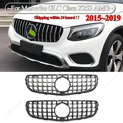 GT Style For Mercedes Benz GLC Class X253 2015-2019 GLC250 300 350 GLC43 AMG Car Front Inlet Mesh Bumper Grille Grid Grill Refit