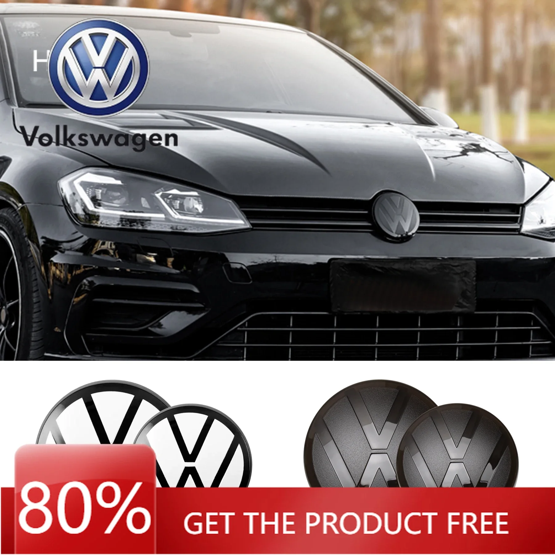 

For VOLKSWAGEN Car Modification Badge Sticker Auto Front Rear Emblem Cover Decoration for Volkswagen VW B8 Passat 2017 2018 2019