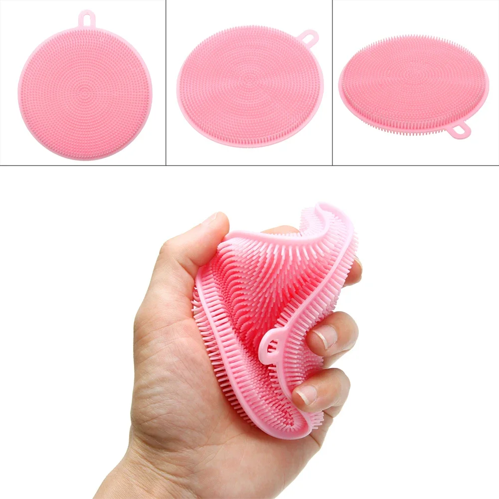 10-1PCS Silicone Cleaning Brushes Soft Silicone Scouring Pad Washing Sponge Dish Bowl Pot Cleaner Washing Tool Kitchen Accessori