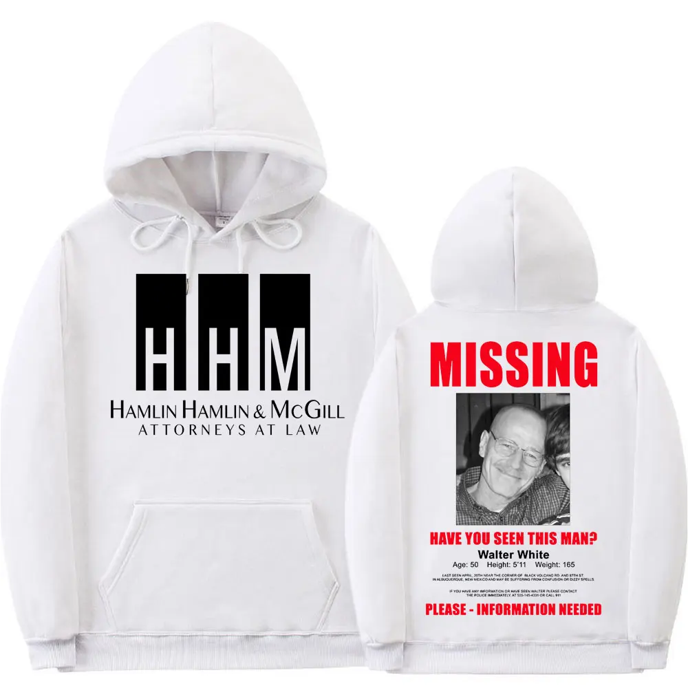 Better Call Saul Primt sudaderas con capucha chándal Heisenberg Breaking Bad Missing Sign Sudadera con capucha hombres mujeres moda polar Casual