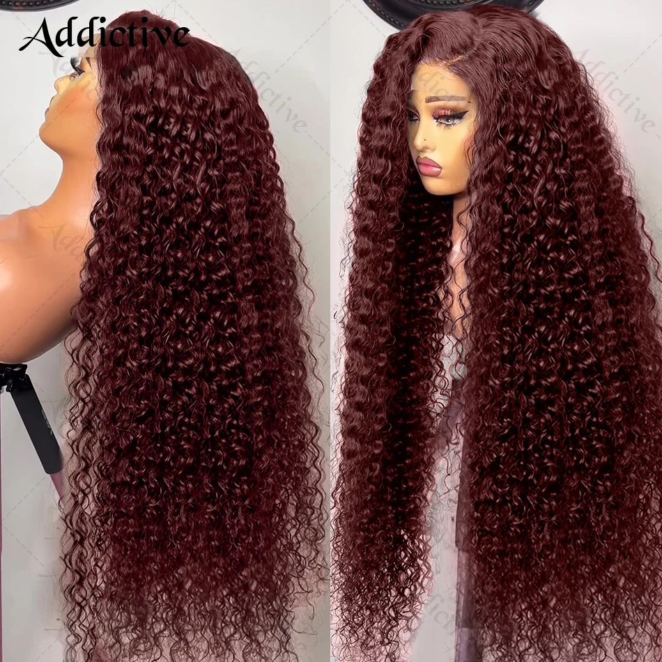 30 Inch Reddish Brown Deep Wave 13x4 Lace Frontal Wig 220% Colored Curly Brazilian 13x6 HD Lace Front Human Hair Wigs For Women