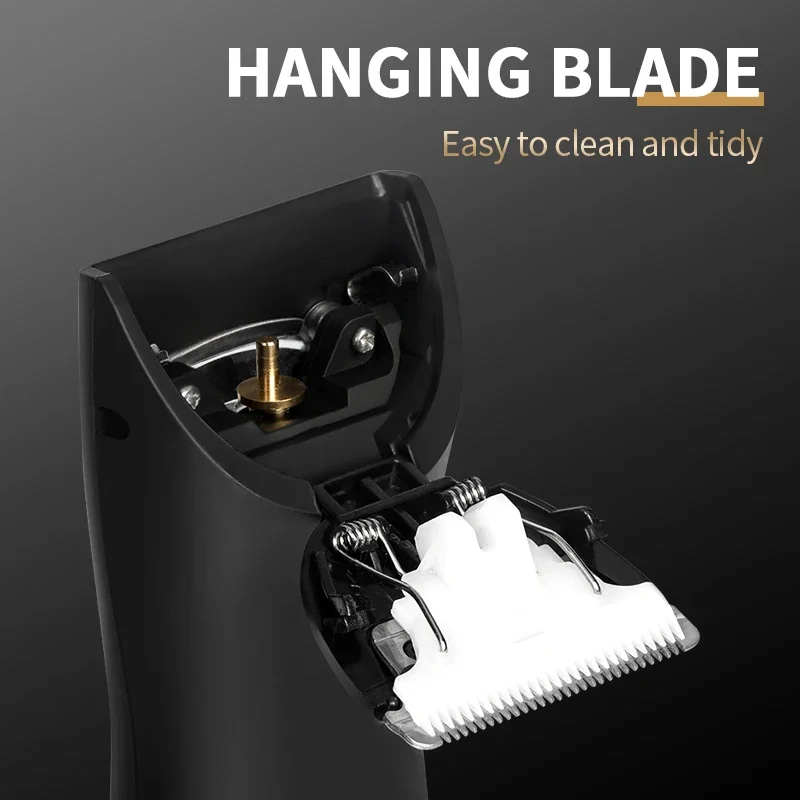 IPX7 Waterproof Cordless Men's Nose Hair Trimmer Rechargeable Replaceable Ceramic Blade Body Shaver Safe for Pubic Skin English