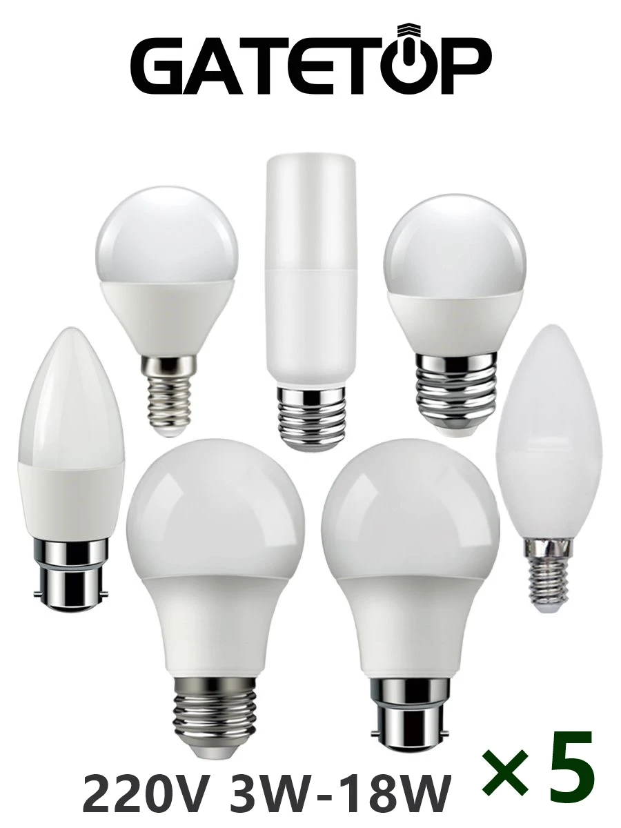 

5PCS Factory promotion LED spotlight bulb T lamp 220V 3W-18W high lumen warm white light is suitable for kitchen study toilet